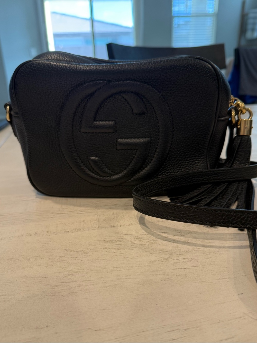 Gucci Black Leather Crossbody with Tassel